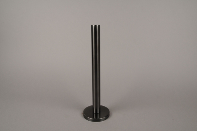 A021E0 Black metal candle holder H31.5cm