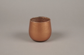 A021G2 Copper glass candle jar D10cm H10cm