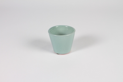 A021N6 Cache-pot en c�ramique vert d'eau D8cm H7cm