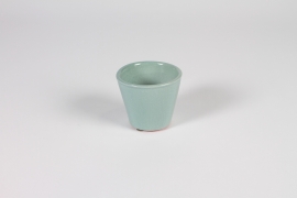 A021N6 Cache-pot en céramique vert d'eau D8cm H7cm