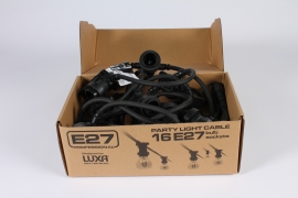 A021R5 Black garland with 16 bulb sockets L500cm