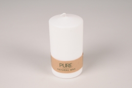 A021RP Box of 12 white pure natural candles D7cm H13cm