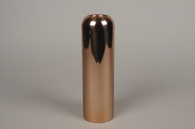 A021W0 Copper metal candle holder D7.5cm H25cm