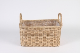 A022A5 Natural rattan planter 38x24.5cm H20cm