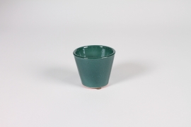 A022N6 Cache-pot en céramique vert canard D8cm H7cm