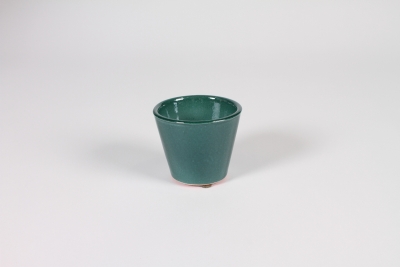 A022N6 Teal green ceramic planter D8cm H7cm
