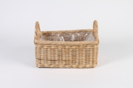A023A5 Jardini&egrave;re en rotin naturel 31.5x20.5cm H15cm