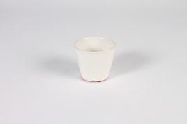 A023N6 Cache-pot en céramique blanc D8cm H7cm