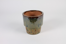 A024LG Cache-pot en céramique vert antique D17cm H16.5cm