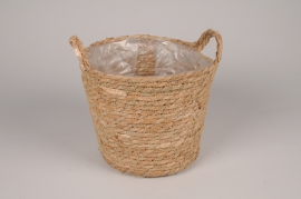 A024MZ Natural basket seagrass planter D22.5cm H19.5cm