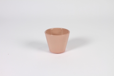 A024N6 Cache-pot en c�ramique beige ros� D8cm H7cm