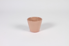 A024N6 Cache-pot en céramique beige rosé D8cm H7cm