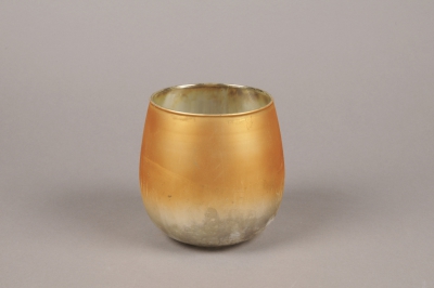 A025G2 Photophore en verre or D13cm H13cm
