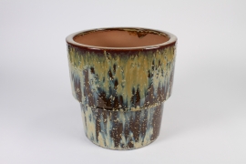 A025LG Cache-pot en céramique beige antique D30cm H29cm