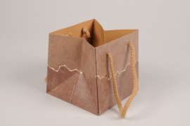 A025VB Pack of 5 brown bags 12x12cm