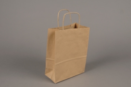 A026AS Bag of 25  natural kraft bags 16x8cm H21cm