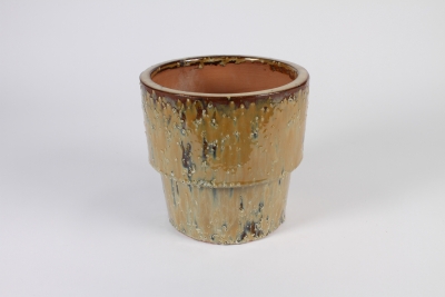 A026LG Cache-pot en c�ramique beige antique D22cm H21cm