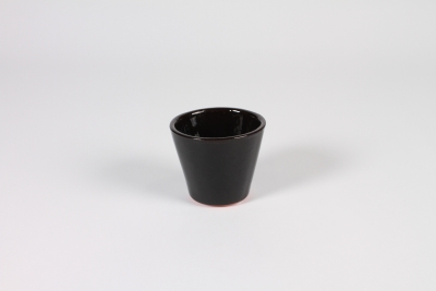 A026N6 Cache-pot en c�ramique noir D8cm H7cm