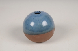 A026QS Vase soliflore en céramique bleu D9.5cm