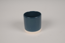 A027AA Blue ceramic planter D11cm H11.5cm