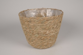 A027MZ Natural seagrass planter D27cm H21.5cm