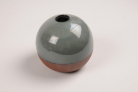A027QS Vase soliflore en céramique bleu D7
