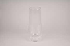 A028W3 Vase en verre obus D20cm H45cm