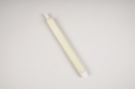 A029A1 Box of 4 ivory torch candles LED D2cm H25cm