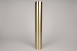 A029E0 Bougeoir cylindre métal or D7.5cm H54.5cm