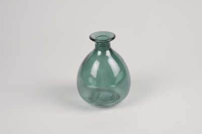 A029NH Green glass vase D9cm H12cm