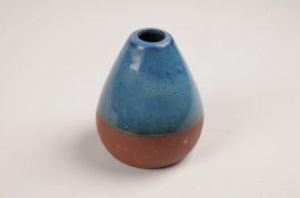 A029QS Vase soliflore en céramique bleu D10cm