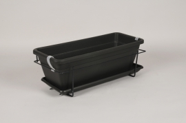A030DB Dark grey plastic planter kit 50x28.5cm H18cm
