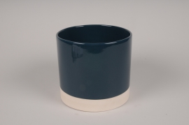 A031AA Blue ceramic planter D20.5cm H19cm