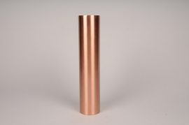 A031E0 Copper metal candlestick holder D7.5cm H35cm