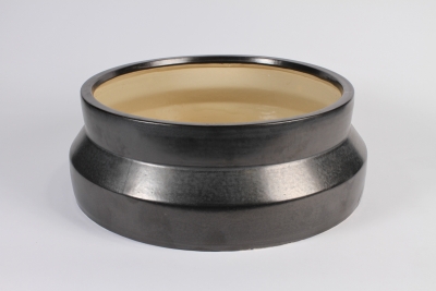 A031RR Pot en c�ramique noir D44.5cm H16cm
