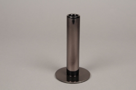 A031W0 Black metal candle holder D3cm H15.5cm
