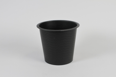 A032A5 Seau conique en plastique noir D24cm H21.5cm