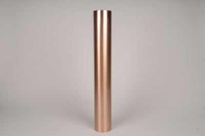 A032E0 Bougeoir cylindre m�tal cuivre D7.5cm H54.5cm
