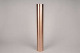 A032E0 Bougeoir cylindre métal cuivre D7.5cm H54.5cm