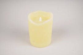 A034A1 Ivory wax candle LED D15cm H20cm