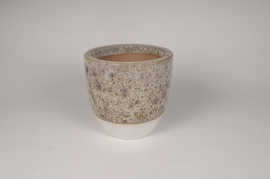 A034P0 Pot en céramique antique gris D38cm H34.5cm 