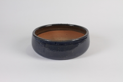 A034RR Coupe en terre cuite bleu fonc� D26cm H9cm