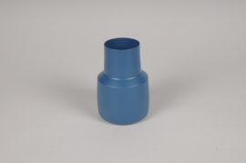 A036CC Blue metal vase D9cm H13.5cm