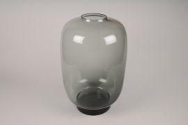 A036W3 Vase en verre obus gris D34cm H50cm