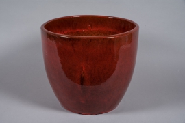 A036YD Burgundy glazed ceramic pot D56cm H51cm