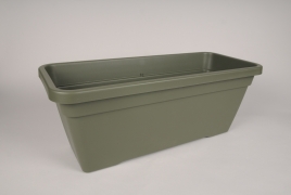A037DB Green plastic planter 57.5x24cm H22cm