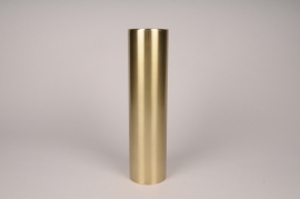 A037E0 Bougeoir cylindre métal or D8.5cm H35cm