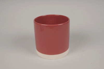 A038AA Cache-pot en c�ramique rose D15cm H15.5cm