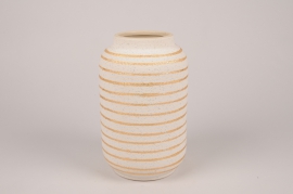 A038I4 White ceramic vase D18cm H32cm