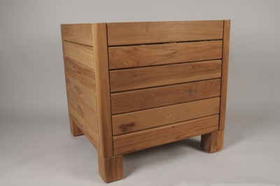 A038TT Natural teak planter 60x60cm H60cm